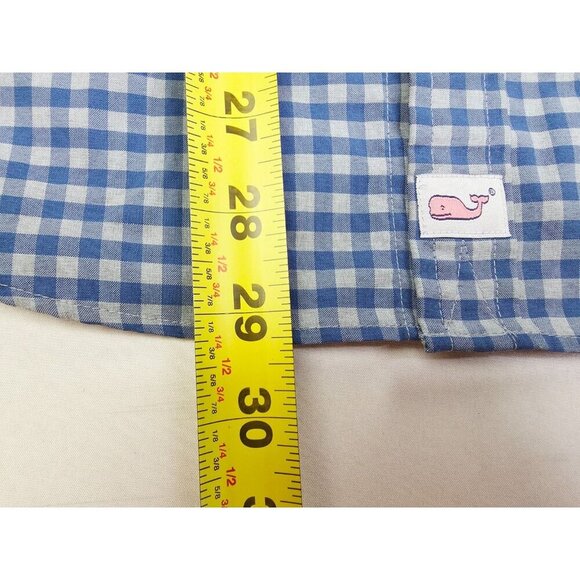 Vineyard Vines Slim Fit Small Cooper Shirt Mens Blue Gray check Polyester Shirt - Picture 11 of 12